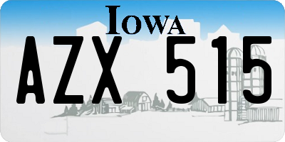 IA license plate AZX515