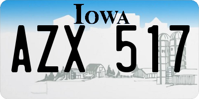 IA license plate AZX517