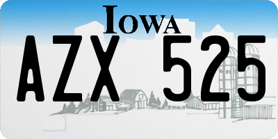 IA license plate AZX525