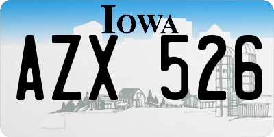 IA license plate AZX526