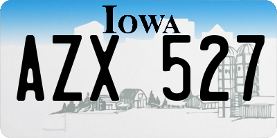 IA license plate AZX527