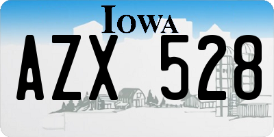 IA license plate AZX528
