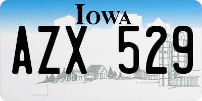IA license plate AZX529