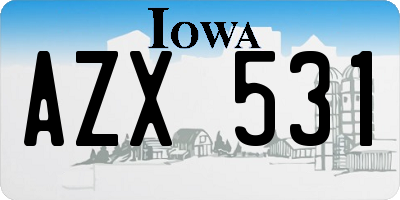 IA license plate AZX531
