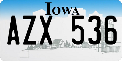 IA license plate AZX536