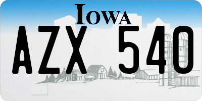 IA license plate AZX540