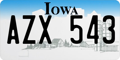 IA license plate AZX543