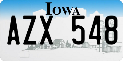 IA license plate AZX548