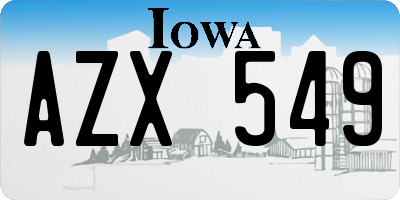 IA license plate AZX549