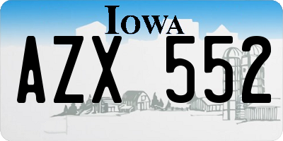 IA license plate AZX552