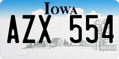 IA license plate AZX554
