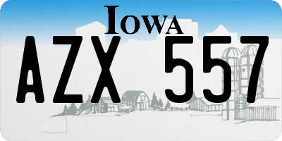 IA license plate AZX557