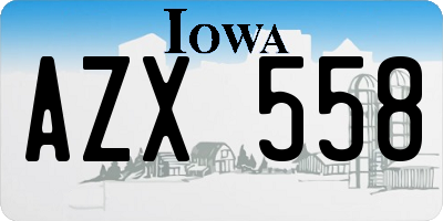 IA license plate AZX558