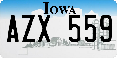 IA license plate AZX559