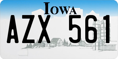 IA license plate AZX561