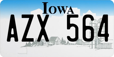 IA license plate AZX564