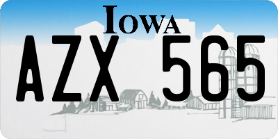 IA license plate AZX565