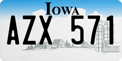 IA license plate AZX571