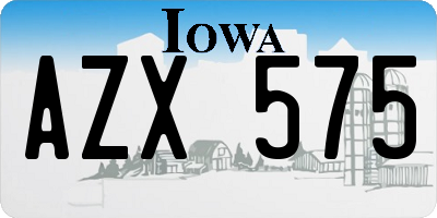 IA license plate AZX575