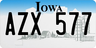 IA license plate AZX577