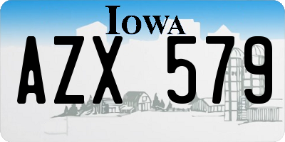 IA license plate AZX579