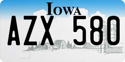 IA license plate AZX580