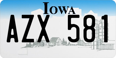 IA license plate AZX581