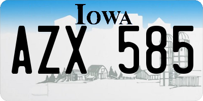IA license plate AZX585