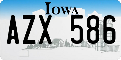 IA license plate AZX586