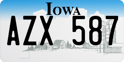 IA license plate AZX587