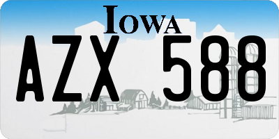 IA license plate AZX588