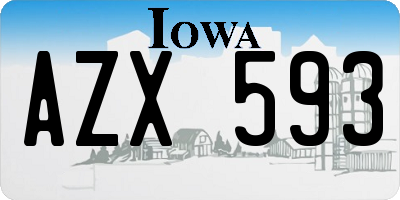 IA license plate AZX593