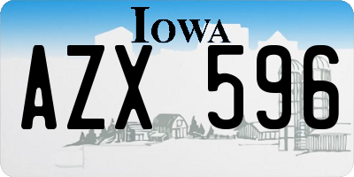 IA license plate AZX596