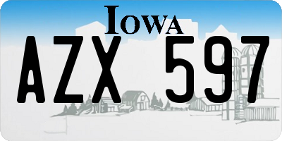 IA license plate AZX597