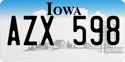 IA license plate AZX598