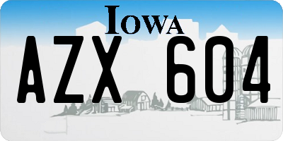 IA license plate AZX604