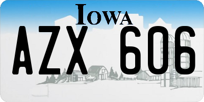 IA license plate AZX606