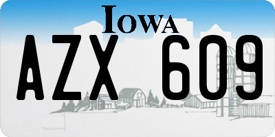 IA license plate AZX609
