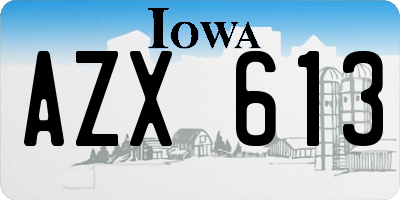 IA license plate AZX613