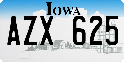 IA license plate AZX625