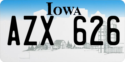 IA license plate AZX626