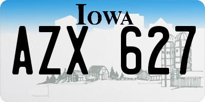 IA license plate AZX627