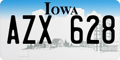 IA license plate AZX628