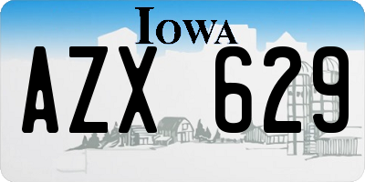 IA license plate AZX629