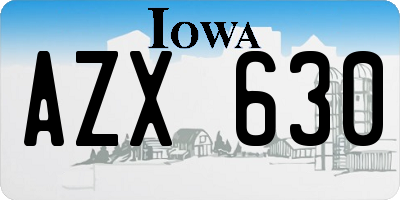 IA license plate AZX630