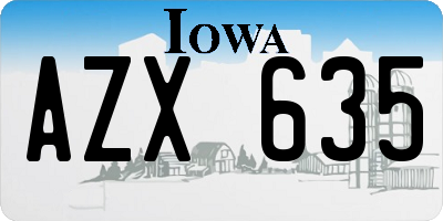 IA license plate AZX635