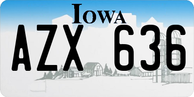 IA license plate AZX636