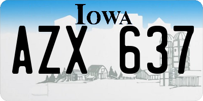 IA license plate AZX637