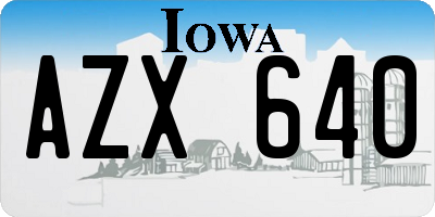 IA license plate AZX640
