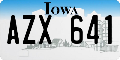 IA license plate AZX641